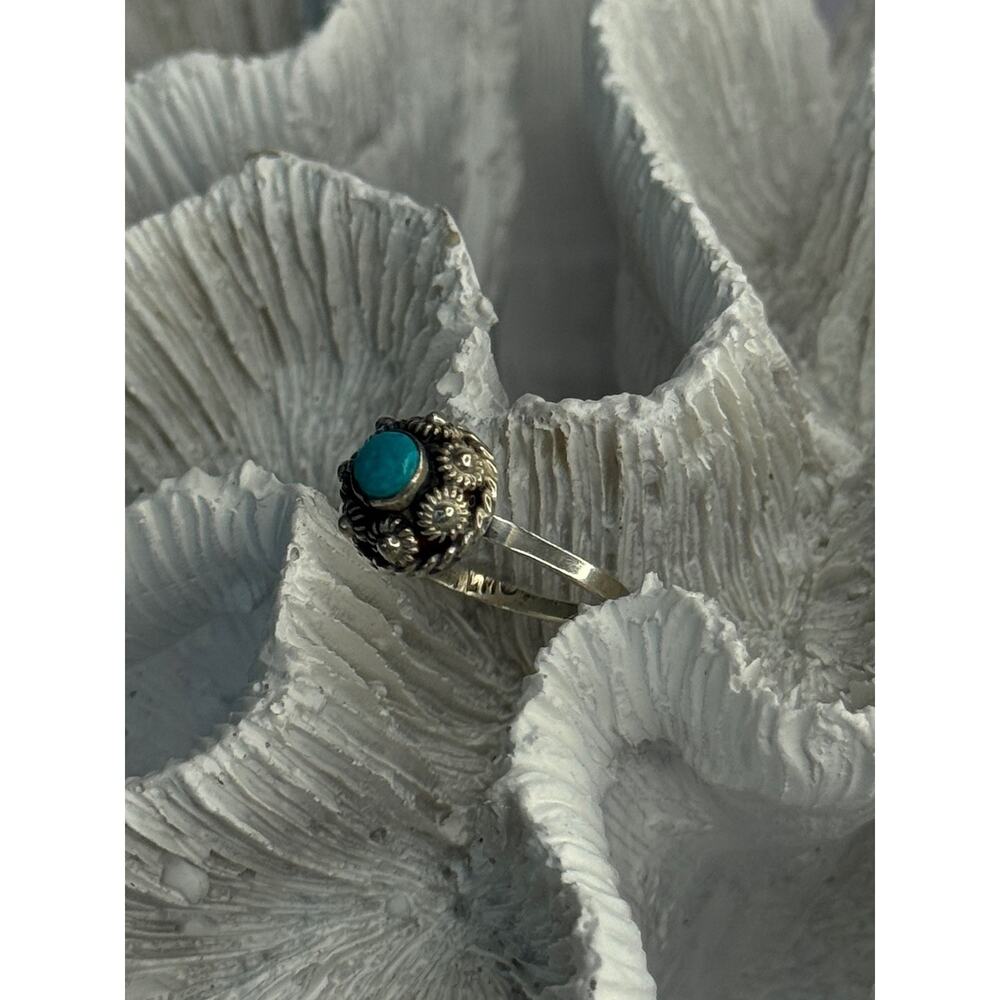 925 Sterling Silver Turquoise Ring Size 7 - Picture 4 of 7